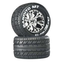 Duratrax Bandito MT 2.8" 2WD Mounted Front C2 Tires, Chrome (2)