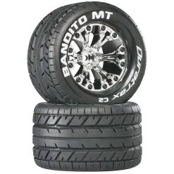 Duratrax Bandito MT 2.8" Mounted 1/2" Offset Tires, Chrome (2)
