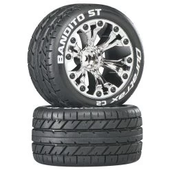 Duratrax Bandito ST 2.8" Mounted 1/2" Offset C2 Tires, Chrome (2)