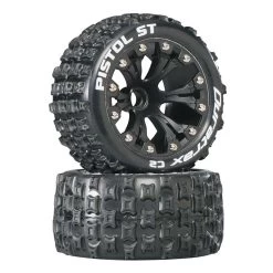 Duratrax Pistol ST 2.8" 2WD Mounted Front C2 Tires, Black (2)