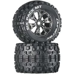 Duratrax Six-Pack MT 3.8" Mounted Tires, Chrome (2)