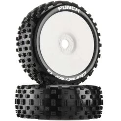 Duratrax Punch C2 Mounted Buggy Tires, White (2)