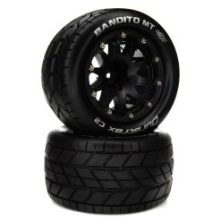 Duratrax Bandito MT Belted 2.8" Mounted Front/Rear Tires, 14mm Black (2)