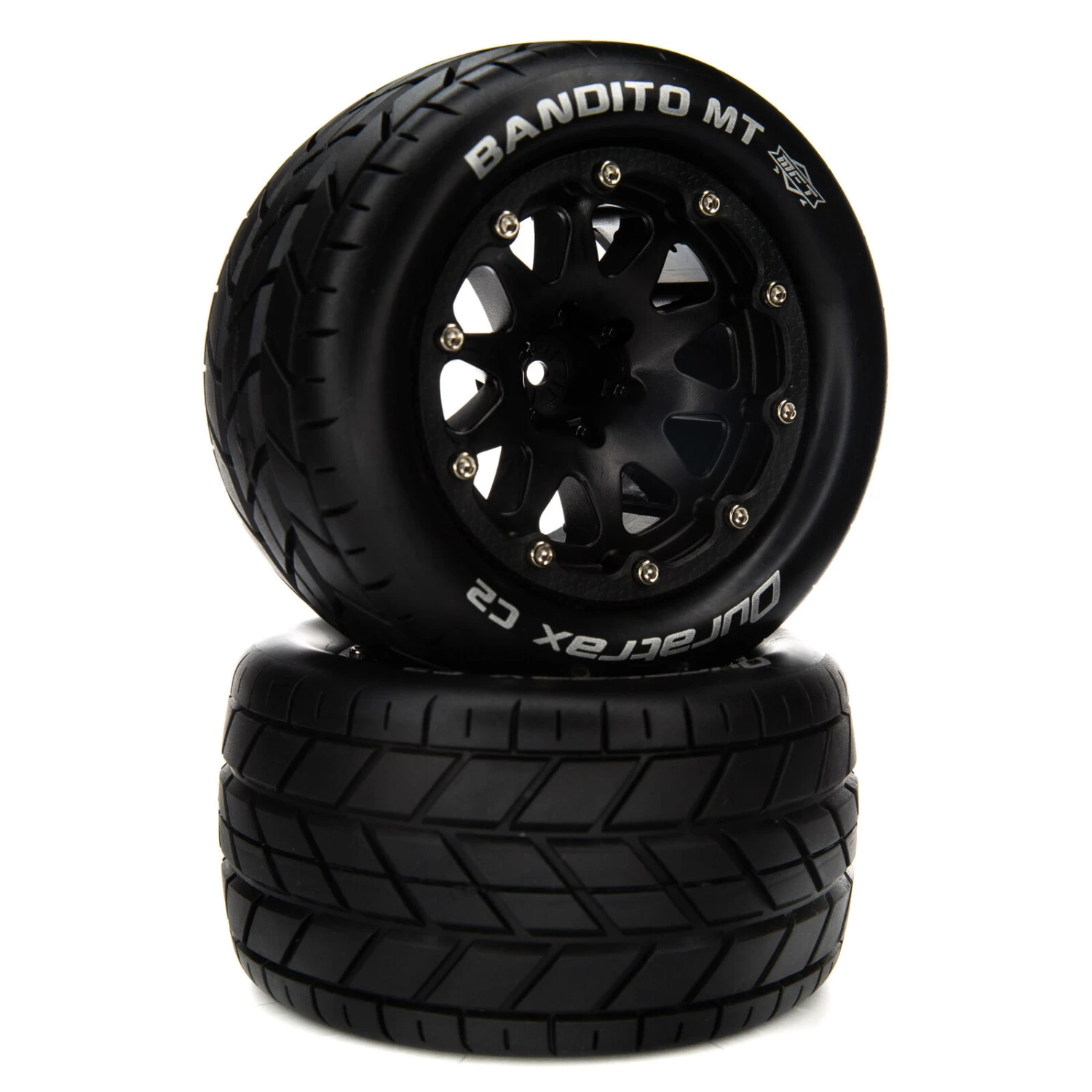 Duratrax Bandito MT Belted 2.8" Mounted Front/Rear Tires, 14mm Black (2)
