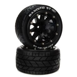 Duratrax Bandito ST Belted 2.8" Mounted Front/Rear Tires, 14mm Black (2)