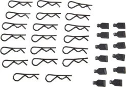 DTXC2651 - 1/8 Body Clips (20) W/Rubber Pull Tabs (12) By DURATRAX @ Great Hobbies