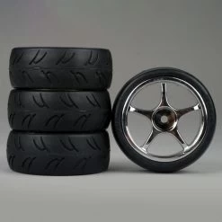 DTXC2801 - 5-Spoke Chrome Onroad Wheel U-groove (4) By DURATRAX @ Great Hobbies