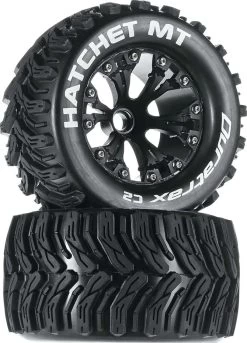 DTXC3524 - Hatchet MT 2.8" 2WD Mounted Front Black (2) By DURATRAX @ Great Hobbies