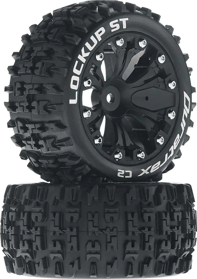 DTXC3566 - Lockup ST 2.8" 2WD Mounted Rear Black (2) By DURATRAX @ Great Hobbies