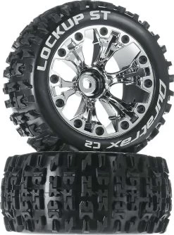 DTXC3569 - Lockup ST 2.8" Mounted Offset Chrome (2) By DURATRAX @ Great Hobbies