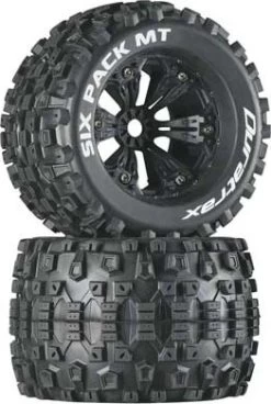 DTXC3584 - Six Pack MT 3.8" Mounted 1/2" Offset Black (2) By DURATRAX @ Great Hobbies