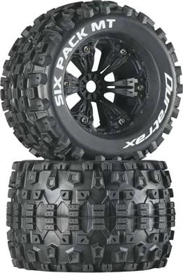 DTXC3584 - Six Pack MT 3.8" Mounted 1/2" Offset Black (2) By DURATRAX @ Great Hobbies