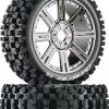 DTXC3605 - Six Pack Buggy C2 Mounted Spoke Black Chrome By DURATRAX @ Great Hobbies