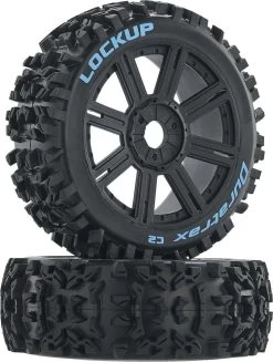 DTXC3616 - Lockup Buggy Tire C2 Mounted Spoke Black (2) By DURATRAX @ Great Hobbies