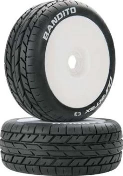 DTXC3639 - Bandito 1/8 Buggy Tire C3 Mounted White (2) By DURATRAX @ Great Hobbies