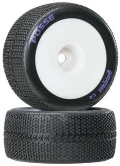 DTXC3667 - Posse 1/8 Truggy Tire C2 Mntd 1/2 Offset Wht (2 By DURATRAX @ Great Hobbies