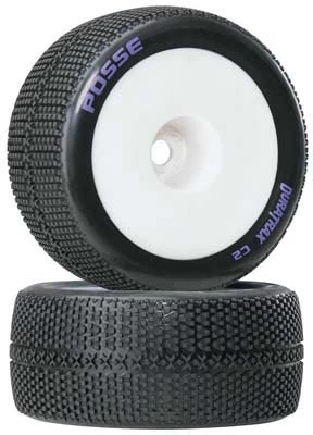 DTXC3667 - Posse 1/8 Truggy Tire C2 Mntd 1/2 Offset Wht (2 By DURATRAX @ Great Hobbies