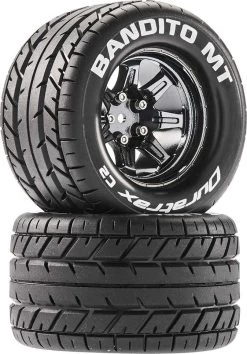 DTXC5251 - Bandito MT 2.8" Mounted Blck Chrome 14mm Hex (2) By DURATRAX @ Great Hobbies