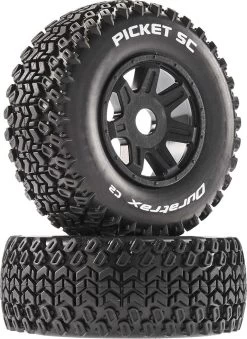 DTXC5272 - Picket SC Mounted Soft Black 17mm Hex (2) By DURATRAX @ Great Hobbies