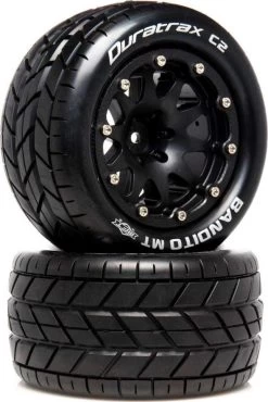 DTXC5516 - Bandito MT Belted 2.8 Mounted F/R 0.5-Offset Black (2) By DURATRAX @ Great Hobbies
