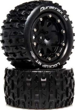 DTXC5517 - Lockup MT Belted 2.8 Mounted F/R 0-Offset Black (2) By DURATRAX @ Great Hobbies