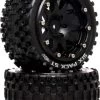 DTXC5534 - Six Pack ST Belted 2.8 Mounted F/R 0-Offset Black (2) By DURATRAX @ Great Hobbies