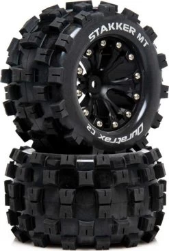 DTXC5550 - STakker MT 2.8 Mounted F/R C2 0-Offset Black (2) By DURATRAX @ Great Hobbies