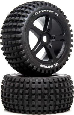 DTXC5571 - 1/8 Blinder Truggy Tire C2 Mounted 0-Offset (2) By DURATRAX @ Great Hobbies
