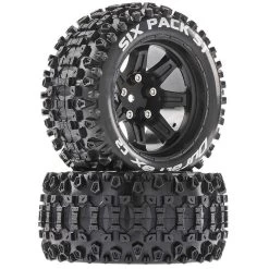 Duratrax Six-Pack ST 2.8 Mounted Tires, Black 14mm Hex (2)