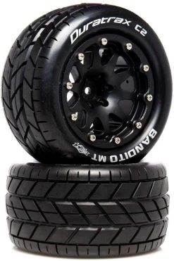 Duratrax Bandito MT Belted 2.8" 2WD Mounted Rear Tires, 0.5" Offset, Black (2)