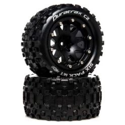 Duratrax Front/rear Six Pack MT Belted 2.8" 2WD Mounted Tires, 0.5 Offset, Black (2)
