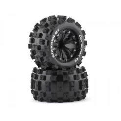 Duratrax Front/Rear Stakker MT 2.8 Mounted Wheels, C2, 0.5 Offset, Black (2)