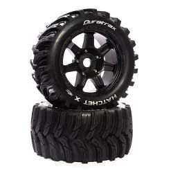 Duratrax Hatchet X Belted Mounted Black 24mm Wheels (Kraton 8S) (2)