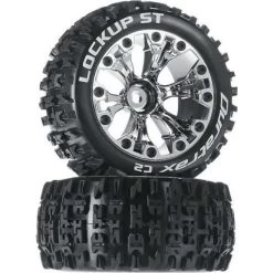 Duratrax 2.8" Lockup Monster Truck Tires Mounted On Chrome Wheels. (2)