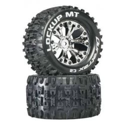 Duratrax 2.8" Lockup MT C2 Rear Mounted Tires & Wheels, Chrome (2)