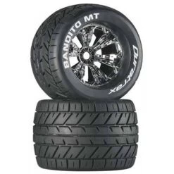 Duratrax Bandito MT 3.8" Mounted 1/2" Offset Tires, Chrome (2)