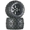 DuraTrax SixPack 3.8" Mounted MT Tires & Wheels. 0.5 Offset, Black (2)